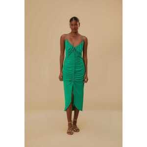 Green Cut-Out Sleeveless Midi Dress